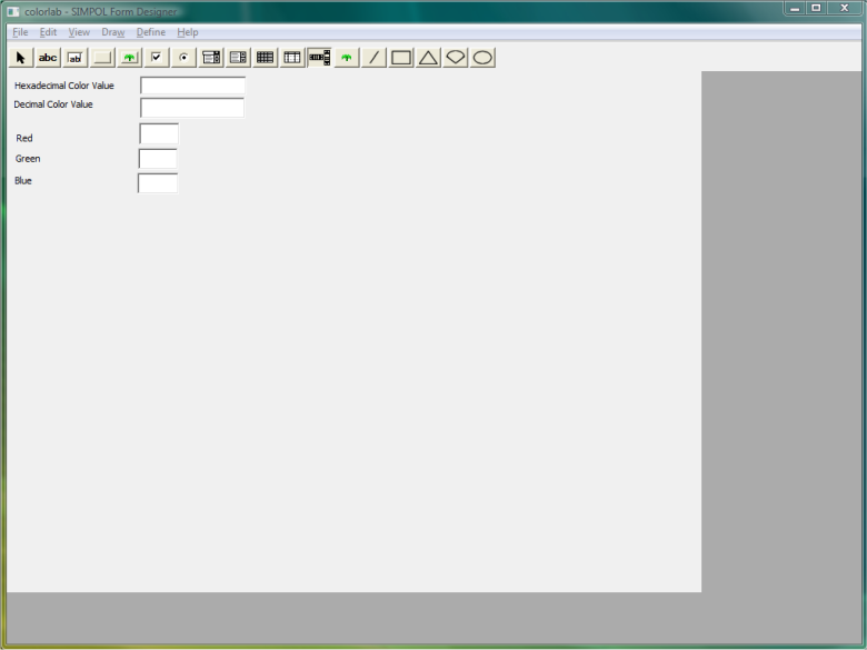 The state of the form after placing two controls