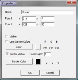 The Properties dialog for a rectangle
