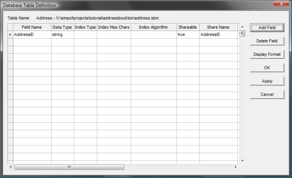 Image of the updated Superbase NG Personal Database Table Definition dialog